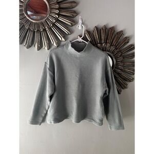 Madewell Ribbed Mockneck Sweater Sage Green Minimalist Cotton Women S